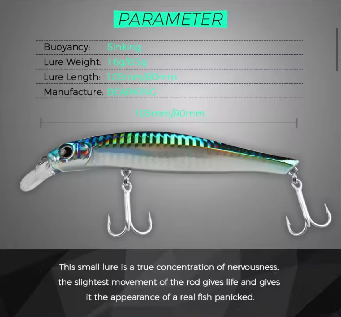 Minnow bearking Bass Slicker M80