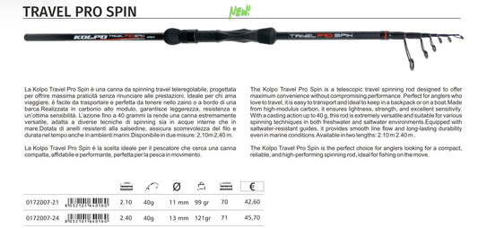 Canna da Spinning Kolpo Travel Pro Spin